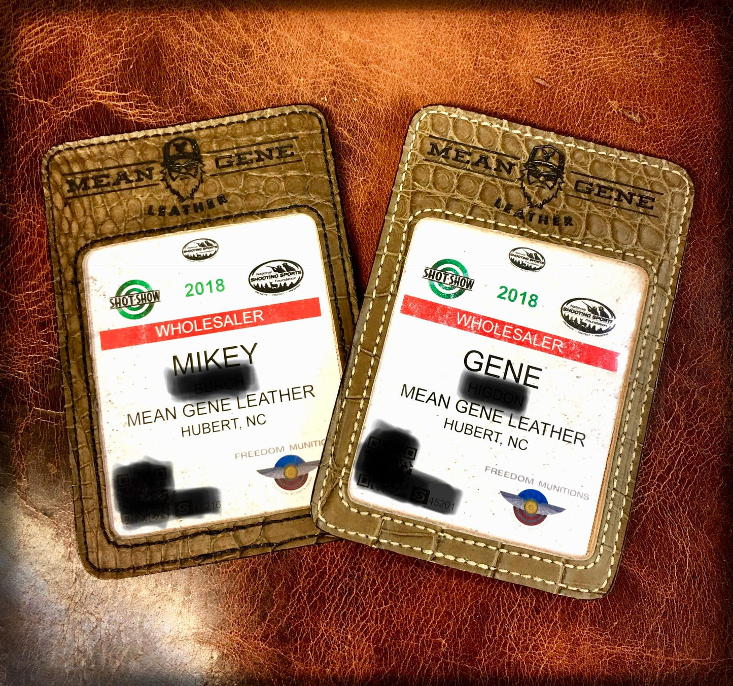 MGL Leather Trade Show Badge Holders