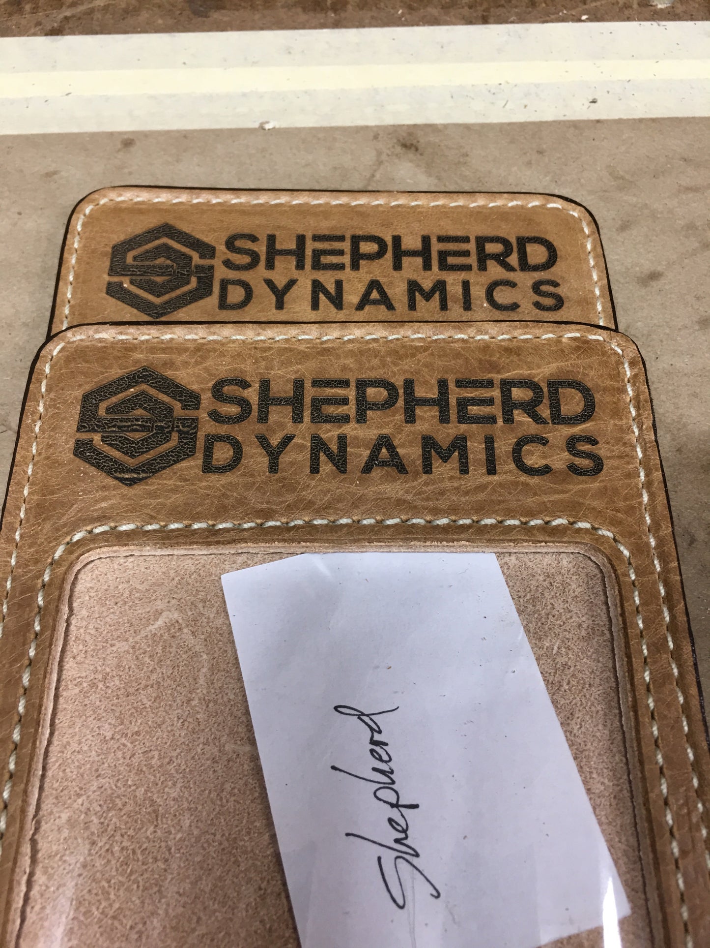 MGL Leather Trade Show Badge Holders