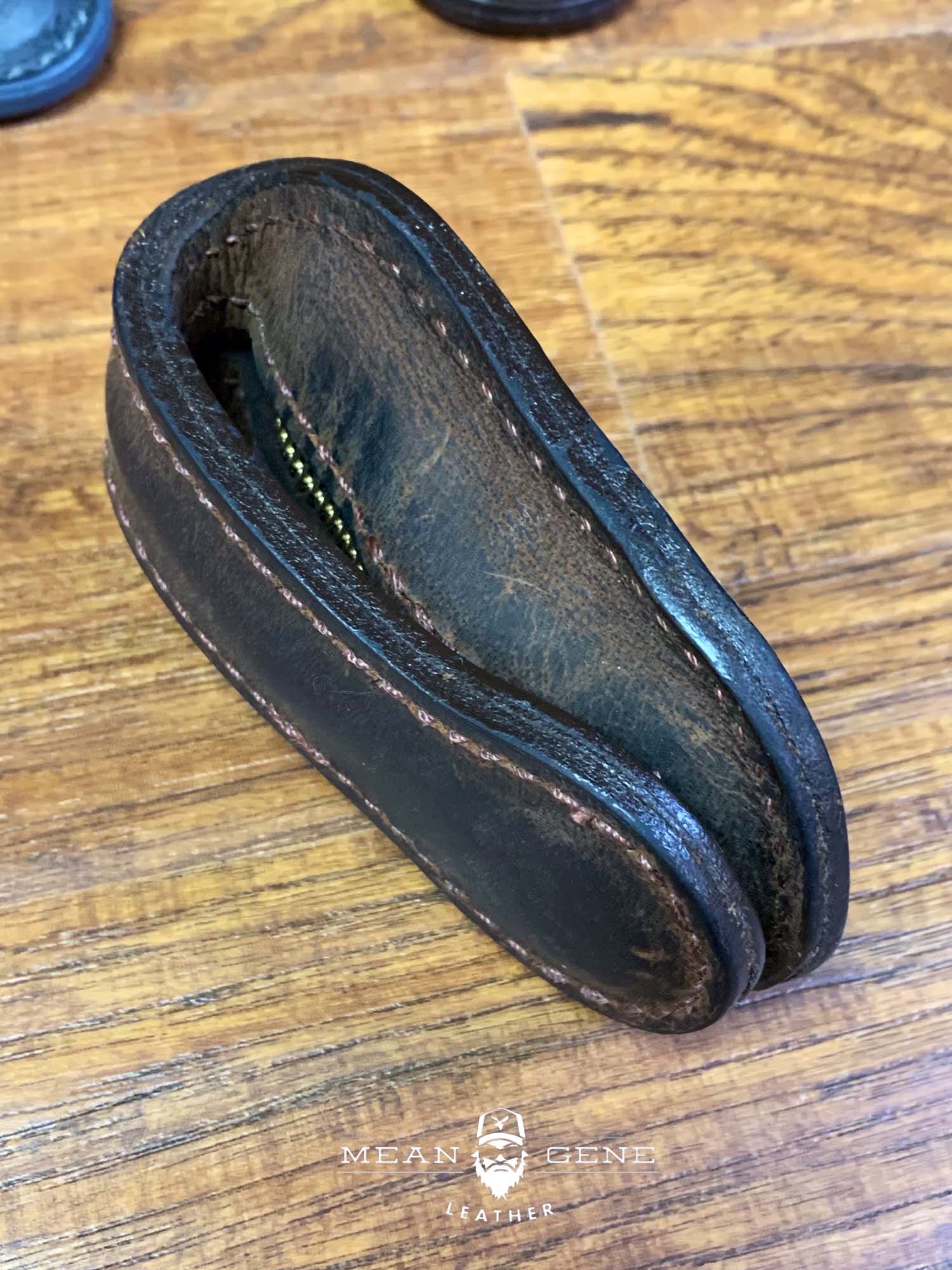 TAH Half Moon Leather Coin Purse Wallet BoneITAH